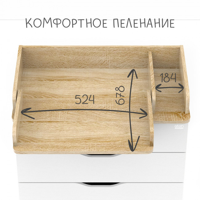 АТОН Комод "Loft" 804, дуб сонома/белый