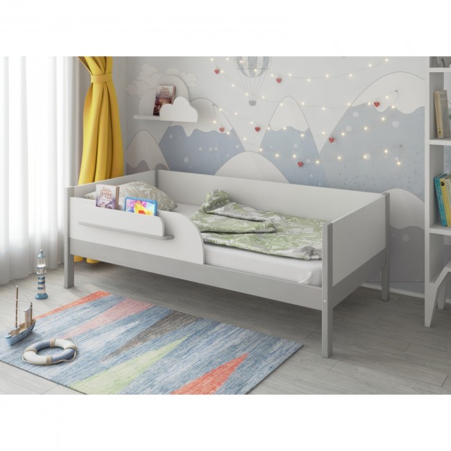 Кроватка подростковая MALIKA ASTRID 160х80 см. серый-белый
